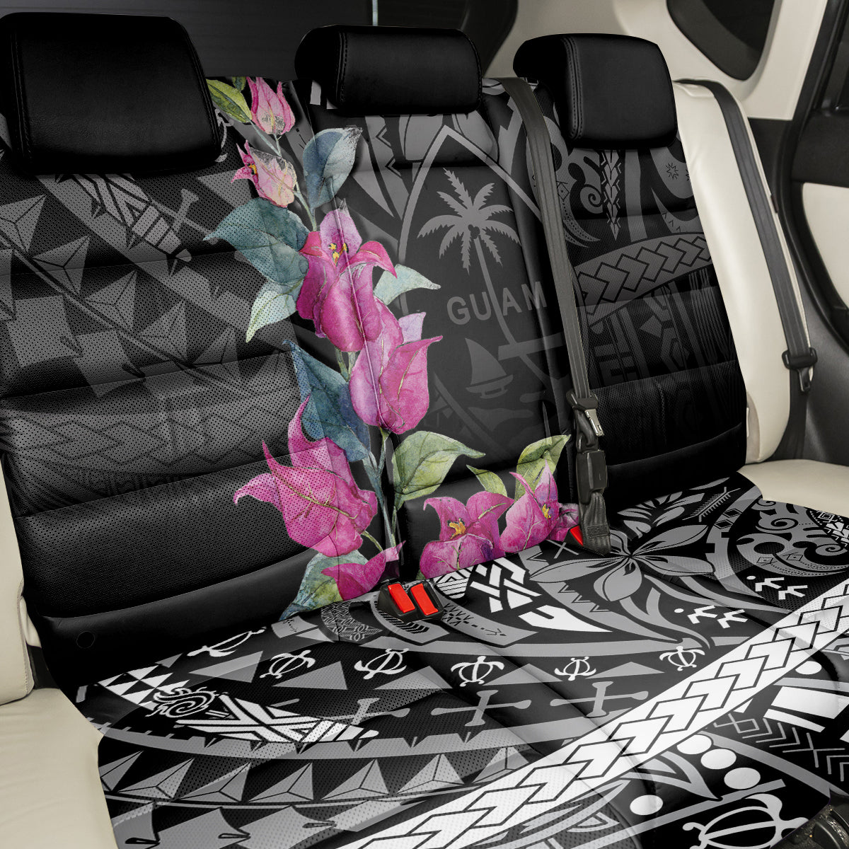 Guahan Puti Tai Nobiu Back Car Seat Cover Guam Bougainvillea Flower Art LT9