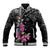 Guahan Puti Tai Nobiu Baseball Jacket Guam Bougainvillea Flower Art