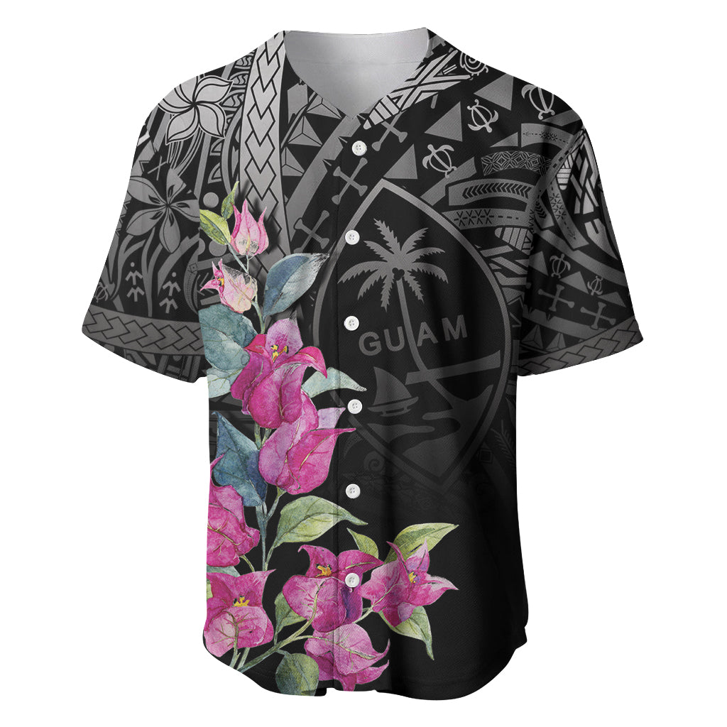 Guahan Puti Tai Nobiu Baseball Jersey Guam Bougainvillea Flower Art