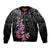 Guahan Puti Tai Nobiu Bomber Jacket Guam Bougainvillea Flower Art