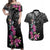 Guahan Puti Tai Nobiu Couples Matching Off Shoulder Maxi Dress and Hawaiian Shirt Guam Bougainvillea Flower Art