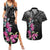 Guahan Puti Tai Nobiu Couples Matching Summer Maxi Dress and Hawaiian Shirt Guam Bougainvillea Flower Art