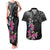 Guahan Puti Tai Nobiu Couples Matching Tank Maxi Dress and Hawaiian Shirt Guam Bougainvillea Flower Art