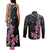 Guahan Puti Tai Nobiu Couples Matching Tank Maxi Dress and Long Sleeve Button Shirt Guam Bougainvillea Flower Art