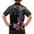 Guahan Puti Tai Nobiu Family Matching Off The Shoulder Long Sleeve Dress and Hawaiian Shirt Guam Bougainvillea Flower Art