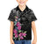 Guahan Puti Tai Nobiu Family Matching Off The Shoulder Long Sleeve Dress and Hawaiian Shirt Guam Bougainvillea Flower Art