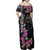 Guahan Puti Tai Nobiu Family Matching Off Shoulder Maxi Dress and Hawaiian Shirt Guam Bougainvillea Flower Art