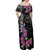 Guahan Puti Tai Nobiu Off Shoulder Maxi Dress Guam Bougainvillea Flower Art