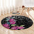 Guahan Puti Tai Nobiu Round Carpet Guam Bougainvillea Flower Art