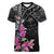 Guahan Puti Tai Nobiu Women V-Neck T-Shirt Guam Bougainvillea Flower Art