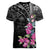 Guahan Puti Tai Nobiu Women V-Neck T-Shirt Guam Bougainvillea Flower Art