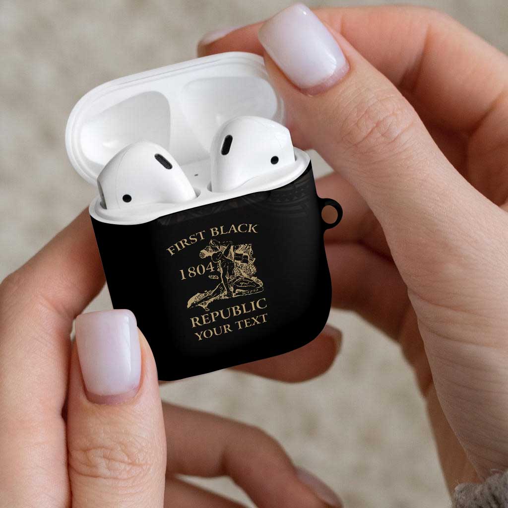 Personalized Haiti First Black Republic AirPods Case Negre Marron With Map And Flag LT9 - Polynesian Pride