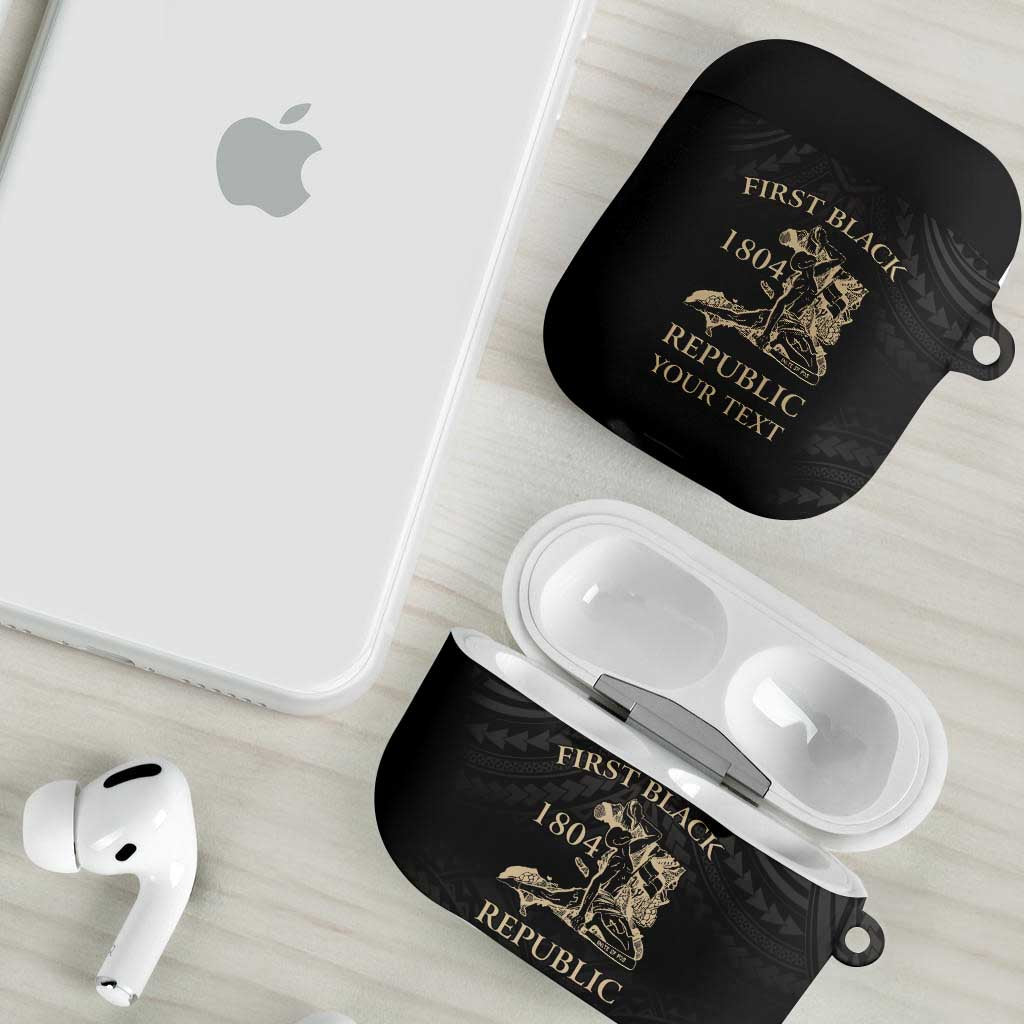 Personalized Haiti First Black Republic AirPods Case Negre Marron With Map And Flag LT9 - Polynesian Pride