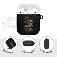 Personalized Haiti First Black Republic AirPods Case Negre Marron With Map And Flag LT9 - Polynesian Pride