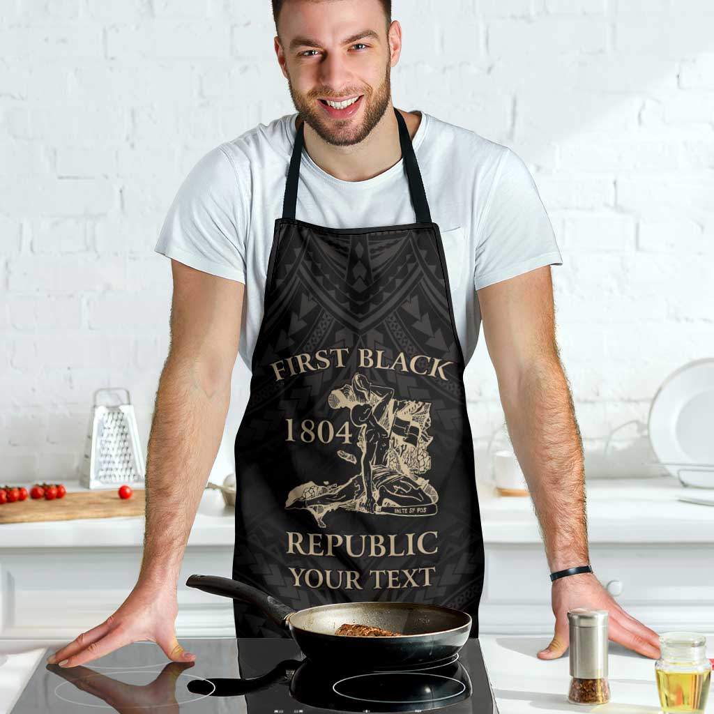 Personalized Haiti First Black Republic Apron Negre Marron With Map And Flag LT9 - Polynesian Pride