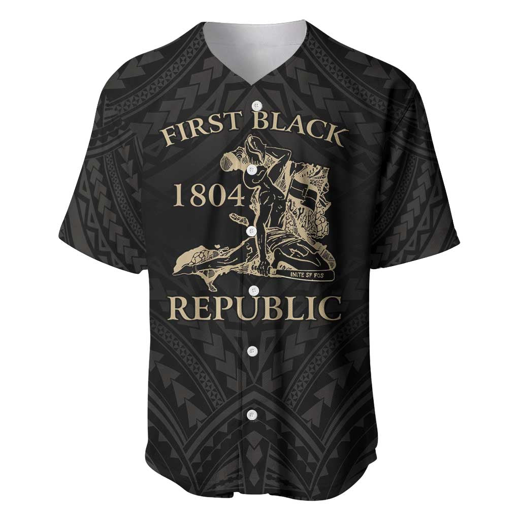 Personalized Haiti First Black Republic Baseball Jersey Negre Marron With Map And Flag