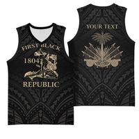 Personalized Haiti First Black Republic Basketball Jersey Negre Marron With Map And Flag LT9 - Polynesian Pride