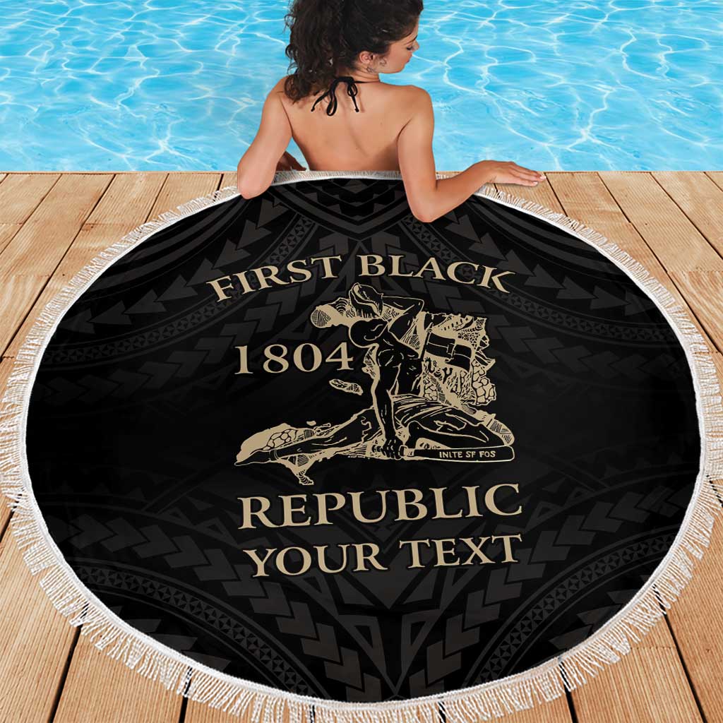 Personalized Haiti First Black Republic Beach Blanket Negre Marron With Map And Flag LT9 - Polynesian Pride