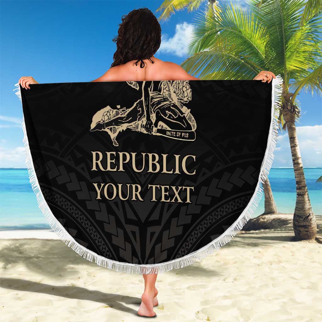 Personalized Haiti First Black Republic Beach Blanket Negre Marron With Map And Flag LT9 - Polynesian Pride