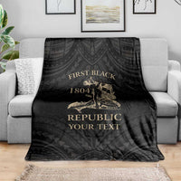 Personalized Haiti First Black Republic Blanket Negre Marron With Map And Flag LT9 - Polynesian Pride