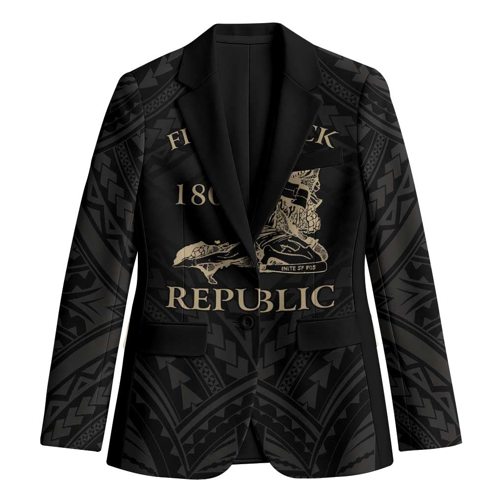 Personalized Haiti First Black Republic Blazer Negre Marron With Map And Flag LT9 Unisex Black - Polynesian Pride