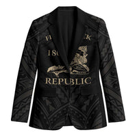 Personalized Haiti First Black Republic Blazer Negre Marron With Map And Flag LT9 Unisex Black - Polynesian Pride