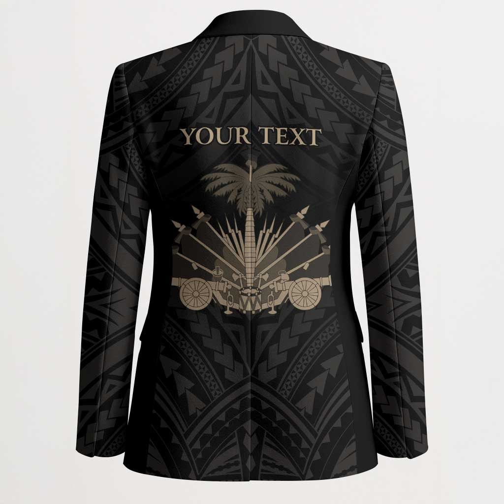 Personalized Haiti First Black Republic Blazer Negre Marron With Map And Flag LT9 - Polynesian Pride