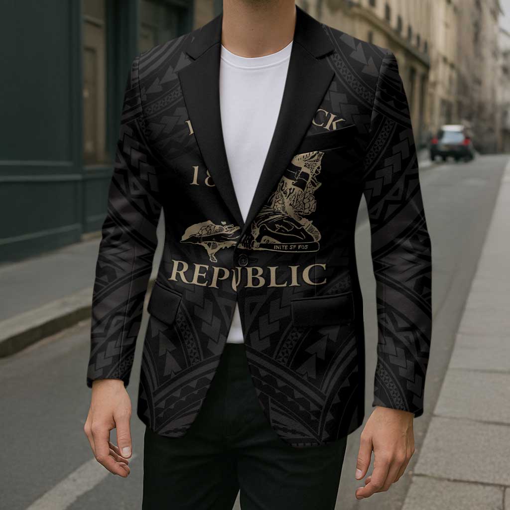 Personalized Haiti First Black Republic Blazer Negre Marron With Map And Flag LT9 - Polynesian Pride