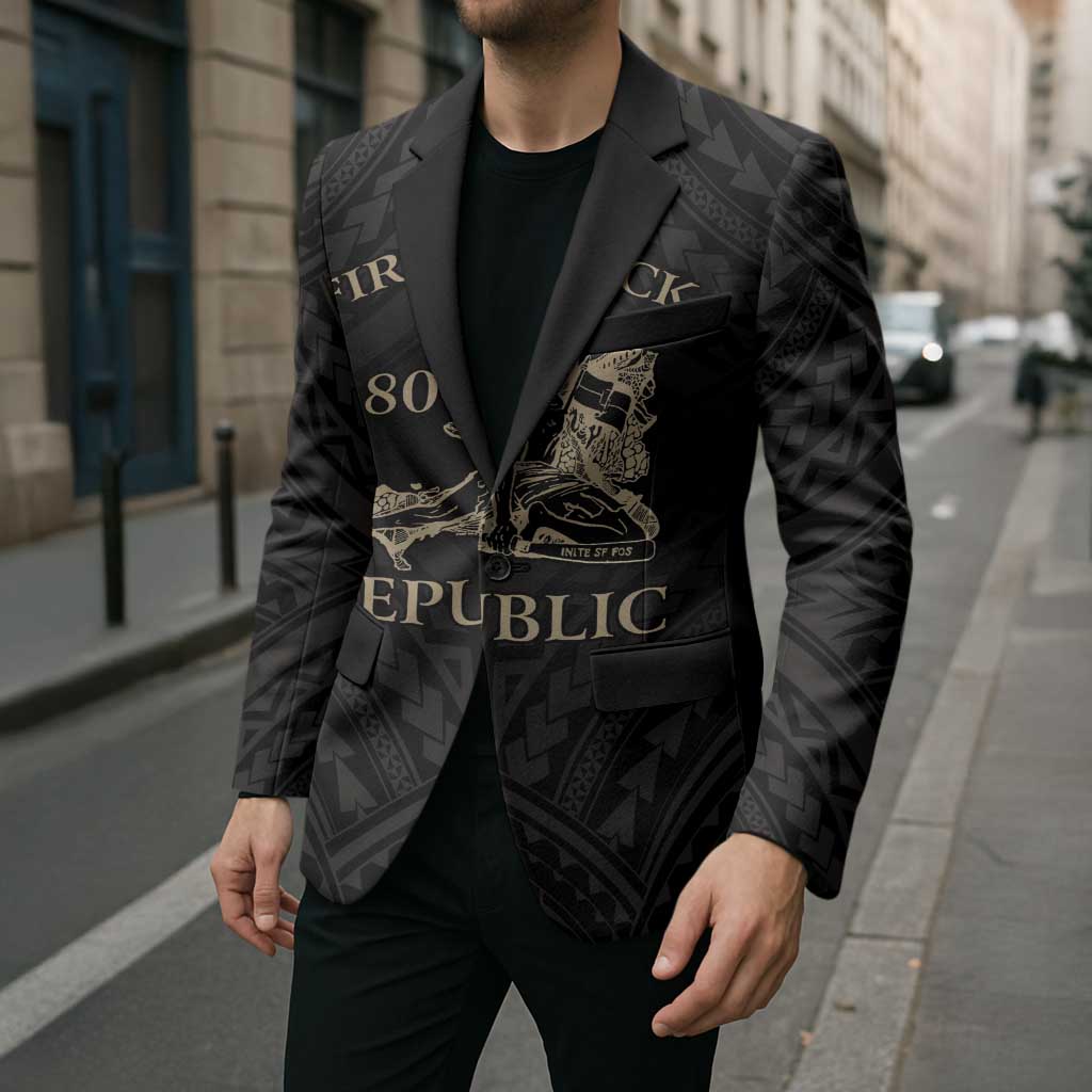 Personalized Haiti First Black Republic Blazer Negre Marron With Map And Flag LT9 - Polynesian Pride