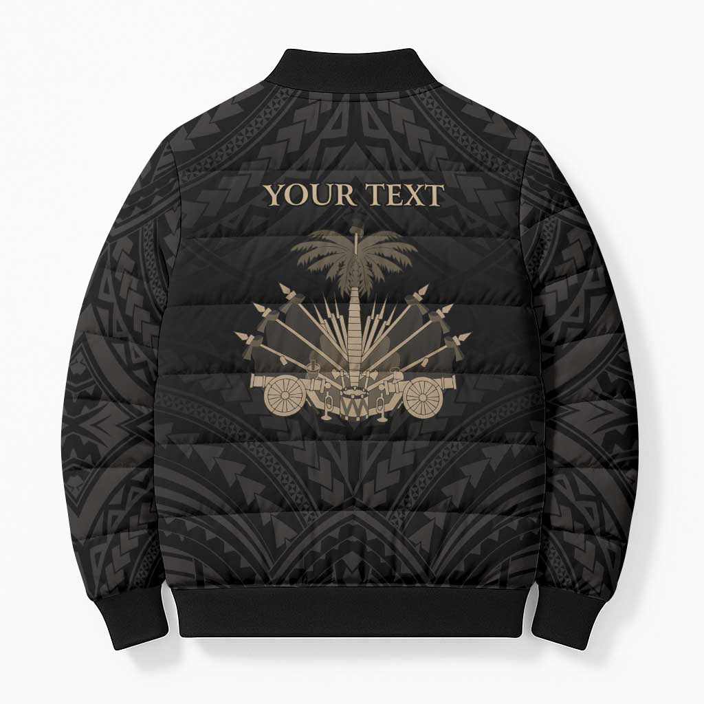 Personalized Haiti First Black Republic Bomber Puffer Jacket Negre Marron With Map And Flag LT9 - Polynesian Pride