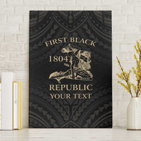 Personalized Haiti First Black Republic Canvas Wall Art Negre Marron With Map And Flag LT9 Without Frame Black - Polynesian Pride