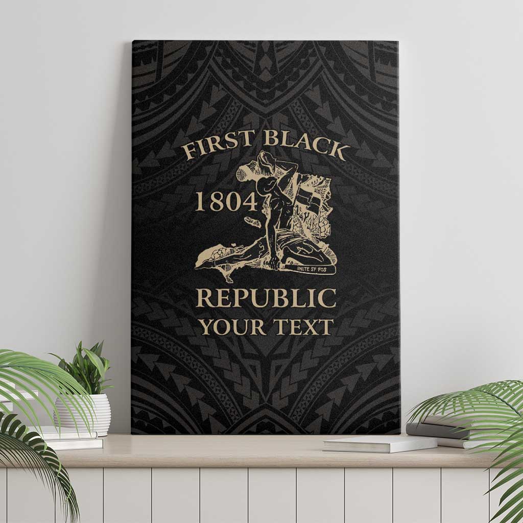 Personalized Haiti First Black Republic Canvas Wall Art Negre Marron With Map And Flag LT9 - Polynesian Pride