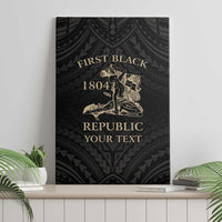 Personalized Haiti First Black Republic Canvas Wall Art Negre Marron With Map And Flag LT9 - Polynesian Pride