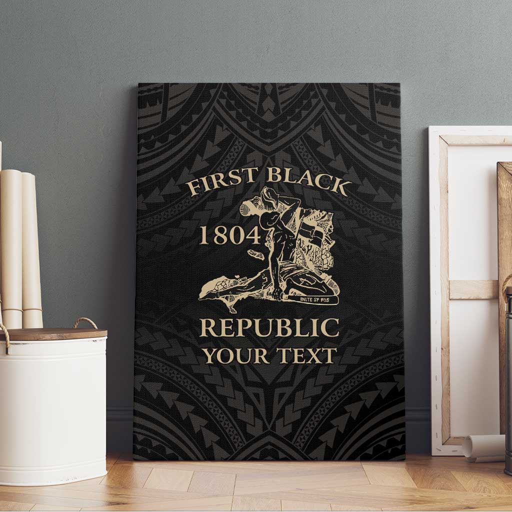Personalized Haiti First Black Republic Canvas Wall Art Negre Marron With Map And Flag LT9 - Polynesian Pride