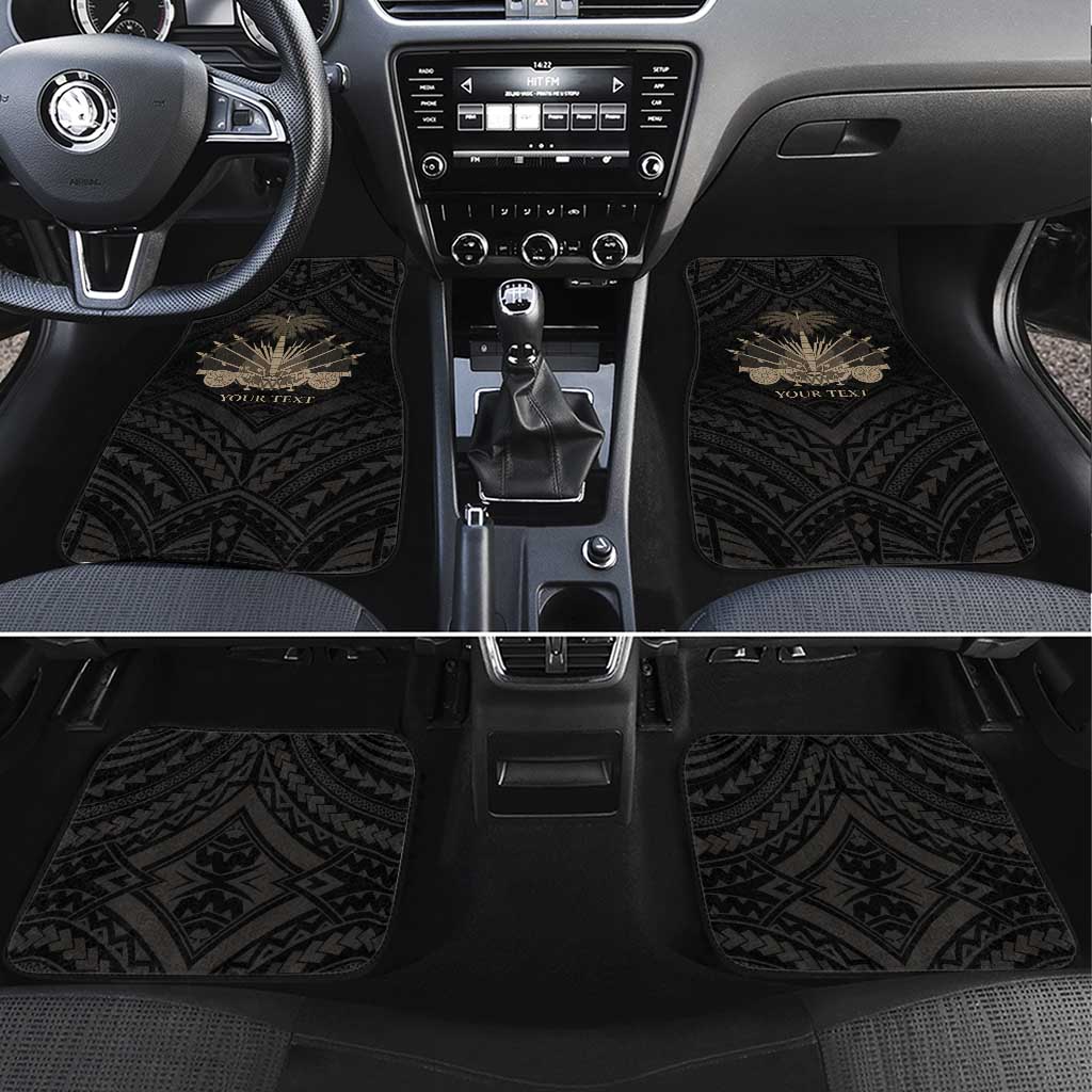 Personalized Haiti First Black Republic Car Mats Negre Marron With Map And Flag LT9 Set 4pcs Black - Polynesian Pride