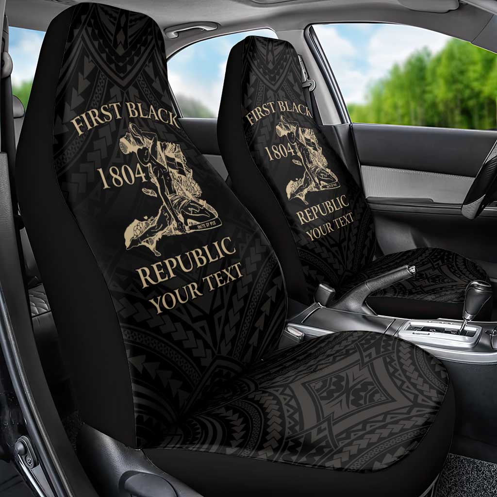 Personalized Haiti First Black Republic Car Seat Cover Negre Marron With Map And Flag