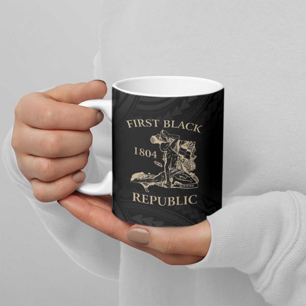 Personalized Haiti First Black Republic Ceramic Mug Negre Marron With Map And Flag LT9 - Polynesian Pride
