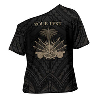 Personalized Haiti First Black Republic Cross Shoulder Shirt Negre Marron With Map And Flag LT9 - Polynesian Pride