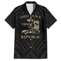 Personalized Haiti First Black Republic Family Matching Long Sleeve Bodycon Dress and Hawaiian Shirt Negre Marron With Map And Flag