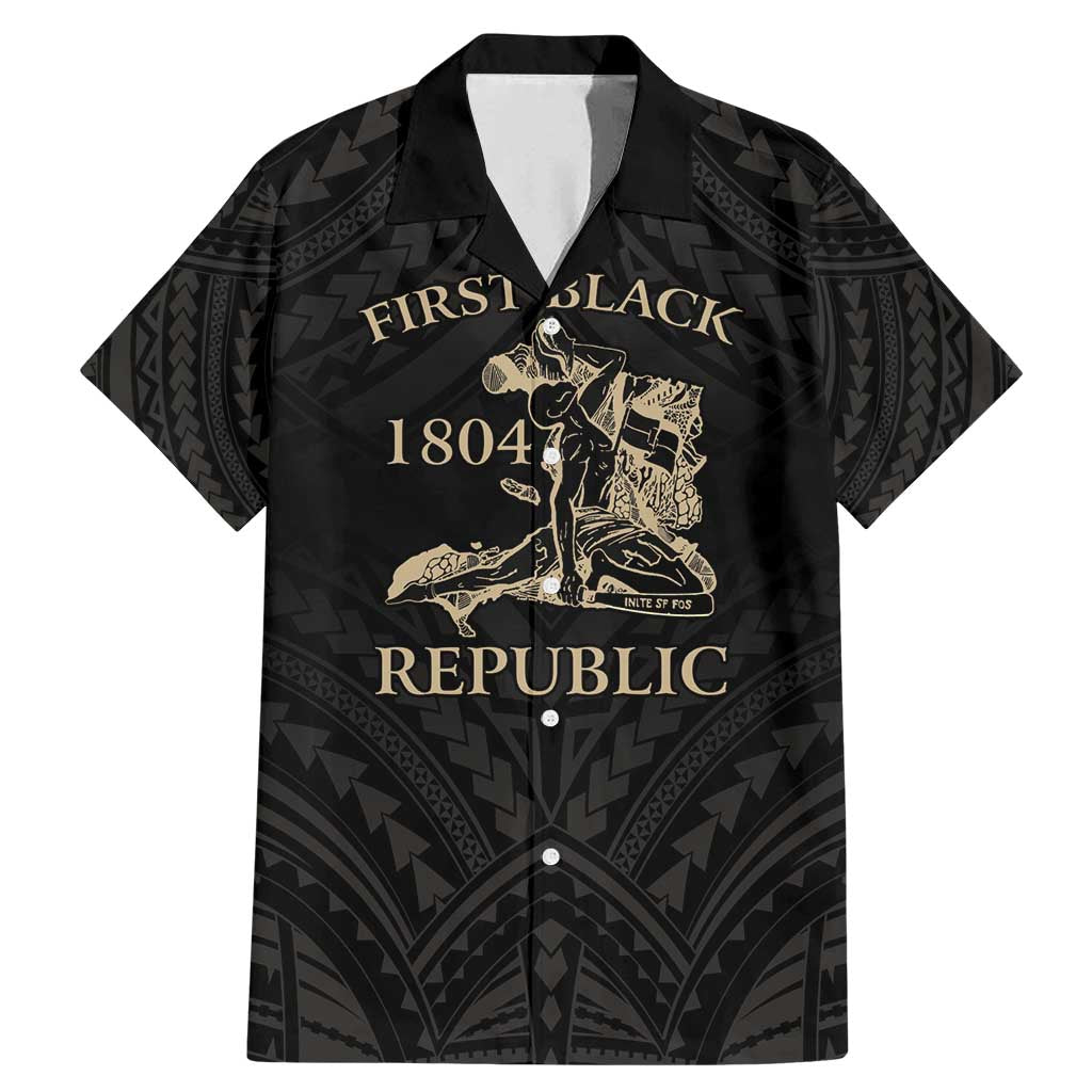 Personalized Haiti First Black Republic Family Matching Mermaid Dress and Hawaiian Shirt Negre Marron With Map And Flag