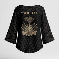 Personalized Haiti First Black Republic Kimono Sleeve Blouse Negre Marron With Map And Flag LT9 - Polynesian Pride