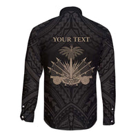 Personalized Haiti First Black Republic Long Sleeve Button Shirt Negre Marron With Map And Flag LT9 - Polynesian Pride