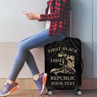 Personalized Haiti First Black Republic Luggage Cover Negre Marron With Map And Flag