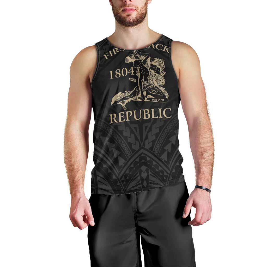 Personalized Haiti First Black Republic Men Tank Top Negre Marron With Map And Flag LT9 - Polynesian Pride