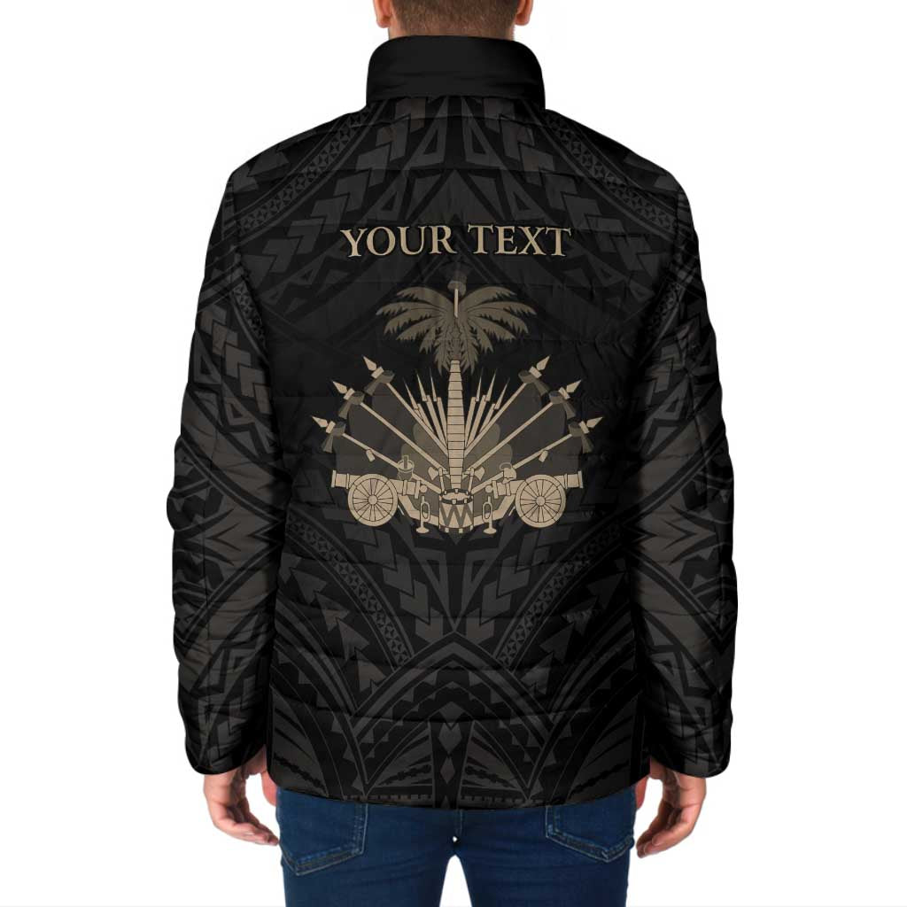 Personalized Haiti First Black Republic Padded Jacket Negre Marron With Map And Flag LT9 - Polynesian Pride