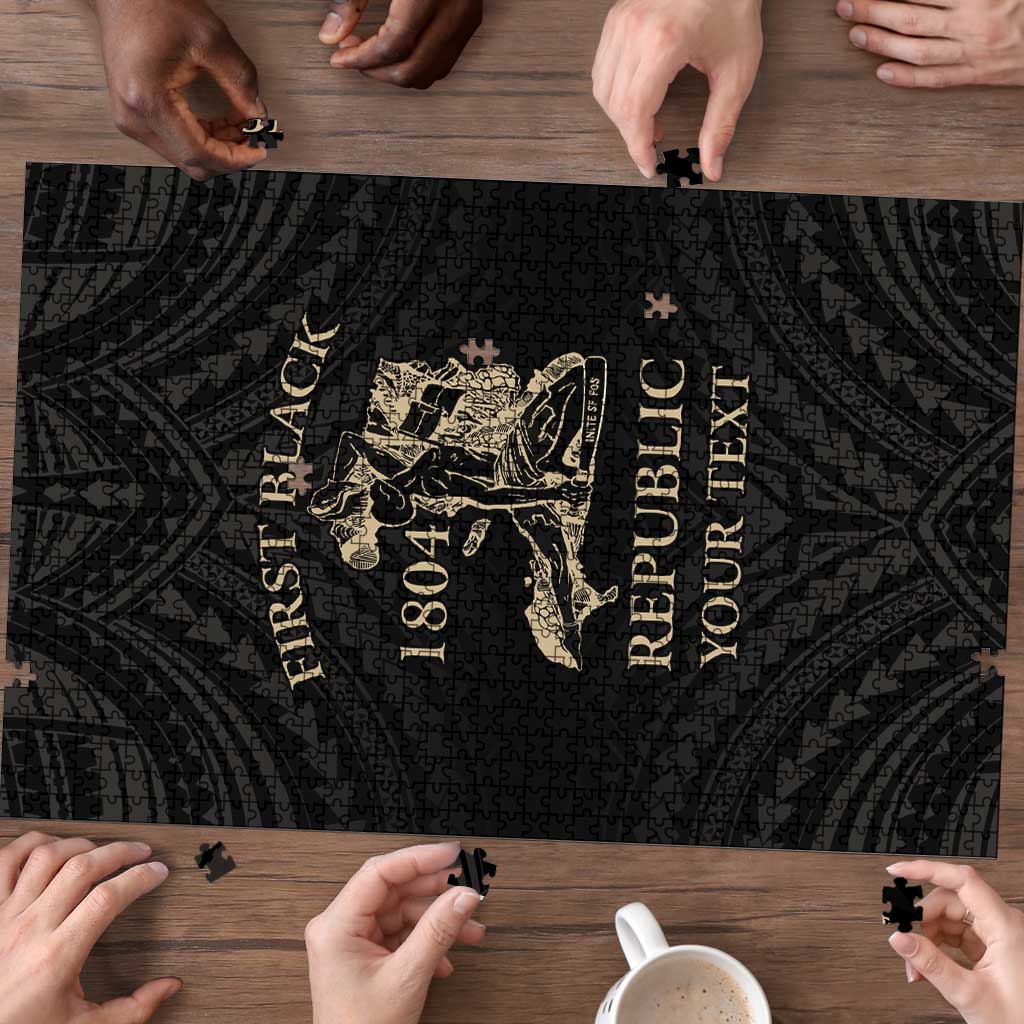 Personalized Haiti First Black Republic Puzzle Negre Marron With Map And Flag LT9 - Polynesian Pride