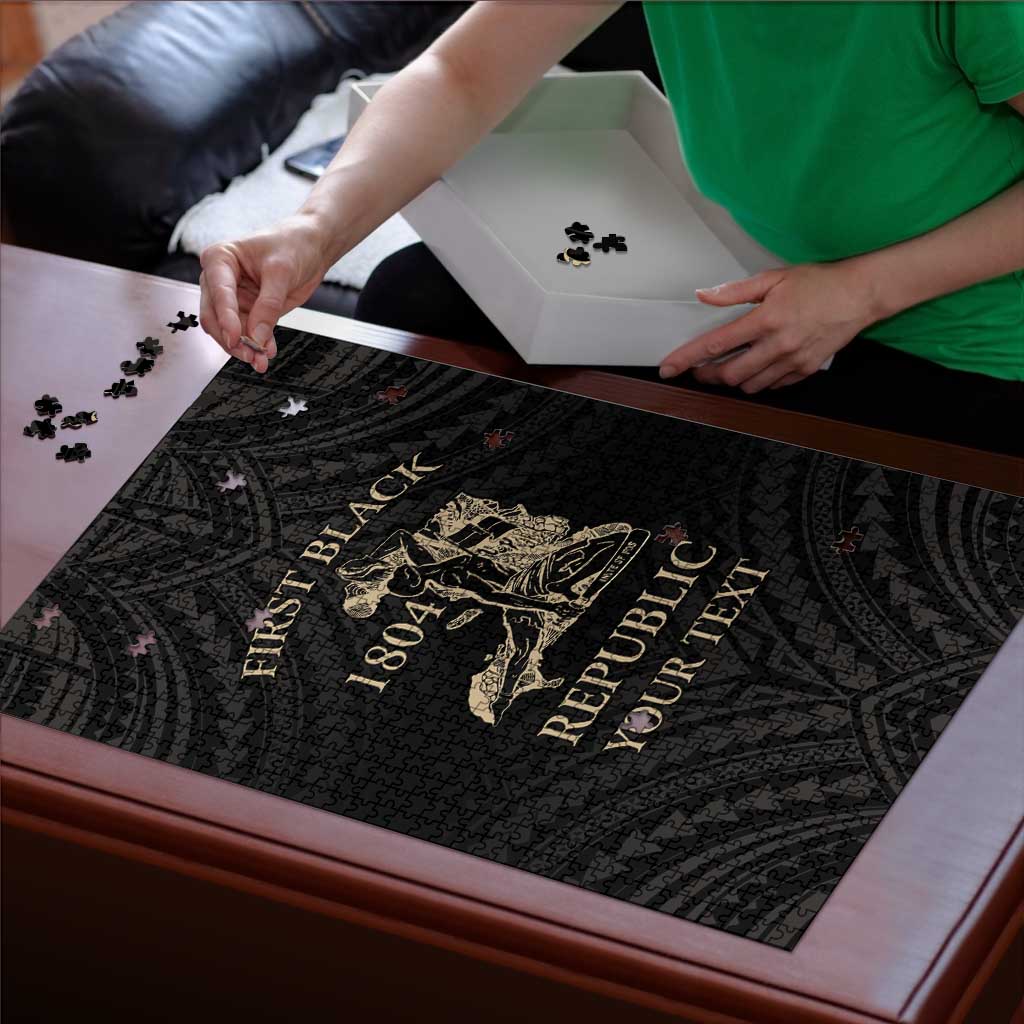 Personalized Haiti First Black Republic Puzzle Negre Marron With Map And Flag LT9 - Polynesian Pride