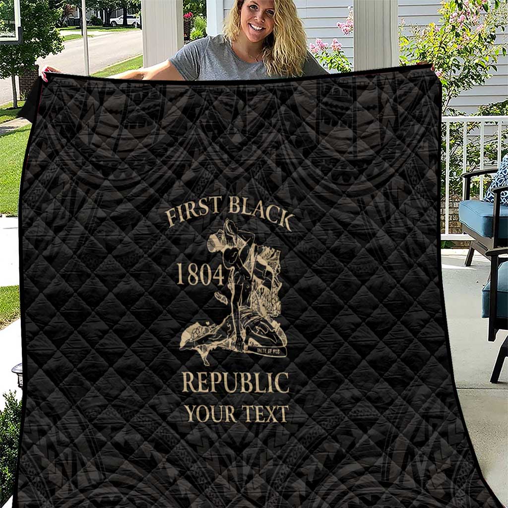 Personalized Haiti First Black Republic Quilt Negre Marron With Map And Flag
