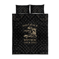 Personalized Haiti First Black Republic Quilt Bed Set Negre Marron With Map And Flag LT9 - Polynesian Pride
