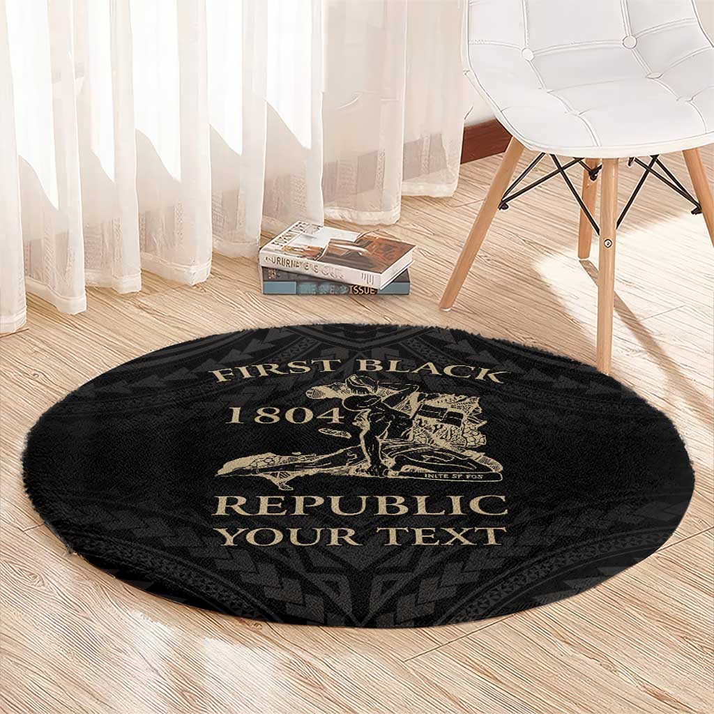 Personalized Haiti First Black Republic Round Carpet Negre Marron With Map And Flag